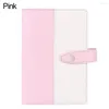 Macaron A6 Stitching PU Leather Notebook Loose Leaf Binder Budget Refillable 6 Ring Notepad Cover With Angle Guard Learning