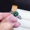 Wedding Rings Exquisite Silver Color Round Green Zircon Ring Cocktail Party Women's Fine Colourful Gems Crystal Bridal Jewelry Gifts