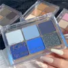 Eye Shadow ROTO 6 Colors Black Blue Eyeshadow Palette Matte Brighten Natural High-gloss Pearlescent Pigments