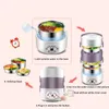 Electric Baking Pans 220V Multifunction Electric Lunch Box 3 Layer Stainless Steel Liner Rice Cooker 2L Food Containers Insulation Heating Food 221110