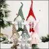 Decorazioni natalizie Ornamento senza volto appeso a Natale Lampada a sospensione luminosa a LED Albero allegro Decorazione per bambola a gamba lunga Drop Deliver Dhqwm