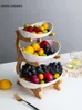 Teller Kreativität Keramik Bonbonniere Wohnzimmer Zuhause Dreischichtiger Obstteller Snack Kreativer moderner getrockneter Korb
