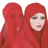 Ethnische Kleidung Arabische muslimische Frauen Turban Hijab Niqab Islamische Gesichtsmaske Abdeckung Schal Schal Damen Hijabs