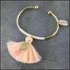 Braccialetti con ciondoli Braccialetti con ciondoli Bracciale vintage Boho Bracciale per donna Ragazza Bohemian Colorf Tassel Shell Beauty Coin Bangles Donna Dhwpq