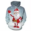 Jul Hoodies 3D Digital Print Casual Long Sleeve Sweatshirts Drawstring Pullover Hoodie With Pocket