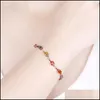 Hebras de cuentas con cuentas Crystal Rose Goldplated Pulsera Colorf Glass Stone Lucky Wrist Chain Regalo de joyería de mano ajustable para mujeres G Dhzpr