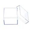 Pochettes à bijoux Acrylique transparent Boîte de rangement d'affichage à 5 côtés Accessoires de cube carré
