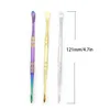 Colorido dab herramienta accesorios para fumar metal dabber herramientas dab para cera hierba seca multi colores arco iris oro siliver tubo de plástico paquete bongs