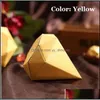Party Favor Diamond Shaped Candy Box Kids Birthday Party Decoration Diy Paper Wedding Gift Sier Gold Shape Gifts Drop Delivery Home Dhkrr