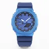 Męski sport sportowy cyfrowy zegarek LED Auto Hand Light Waterproof World Time Metal Dial Blue GM Oak Series