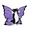 Lila fjärils katter emaljstift anpassade häxa broscher insekt lapel märken djur smycken gåva för barn vänner8521955