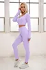 Conjunto ativo de ioga sem costura Conjunto feminino Sportswear Sport Trefine Gym Clothing Roupos feminino 2 peças Fitness Sexy Tracksuit