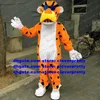 Oranje geel pantera pardus cheetah mascotte kostuum luipaard panter pard karakter amusement animatie ZX616