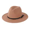 Boinas moda mujer señoras gorro de invierno sombrero de fieltro cinturón de cuero cálido relajado transpirable suave a prueba de viento cubo redondo