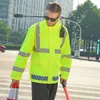 sfvest反射性コットンジャケット冬の安全性厚い作業服高速道路交通コート男性保護服