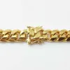 Collar de cadena de enlace cubano de 18k Gold Men Collar Collar de joyas de acero inoxidable Hip Hop Hop Collares