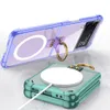 Samsung Galaxy Z Flip 4 3 Flip3 Case Clear Magsafe Magnetic Wireless Chargingカバーの透明なケース