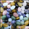 Stone Stone Loose Beads Jewelry Natural Egg Shaped 30Mm Crystal Jade Tiger Eye Small Rose Quartz Tigers Opal Ornaments Jewelr Dhyk2 Otzsc