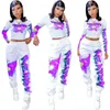 Kvinnors tv￥delade byxor Chaxiaohei 2022 Urban Leisure Women's Sweater Digital Positioning Printing Sports Two-Piece Set