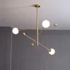 Kronleuchter Europäischer Metall-Kronleuchter LED-Glaslampe Postmoderne Sputnik-Kugel für Foyer Küche Esszimmer Hausbeleuchtungskörper