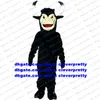 Czarny Kerbau Buffalo Bison Mascot Costume Wild Ox Bull Cattle Calf Calf Drive Drive Coroczne święto ZX610