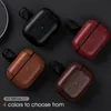 Luxury PU Leather Hard PC Shockproof Headphone Accessories Protective Wireless Charging Cover With Anti-lost Hook for AirPods 1 2 Pro 3 Pro2 With Retail Package