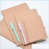 Koepbui Blank Kraft Paper Notebook Notepad Book Vintage Soft Copybook Daily Memos ER Journal A4 A5 B5 Student Drop Delivery Office DH5OQ