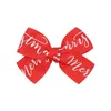 Acessórios para o cabelo Christmas Red Bow Baby Hairpin Hairpin Ribbon Impresso CLIP DO CLIP FABE