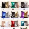 Kuddefodral Sequins Pillow Case Cushion ER Dekorativ kastkuddfodral Sofa Seat Car Fashion Styles 40x40cm Drop Delivery Home Garde Dhtwk