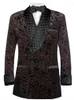 남자 정장 골드 프린트 흡연 재킷 디자이너 세련된 남자 톱 6 컬러 턱시도 블레이저 벨벳 클래식