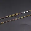 Chaînes véritable chaîne en or multi-tons 18K pour femmes femme 1.8mmW collier trèfle 16''L cadeau bijoux Au750 pur