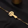 Mujeres Dise￱ador Bangles Link Cadena Letra de la marca Pulsera Collar de acero inoxidable Pendimiento de collar de oro de 18 k