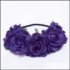 Decoratieve bloemen Kransen Rose hoofdband Boheemse bloemkronen Beach Hawaii Floral Garland Wedding Kransen Holiday Festival Haar DHY6H