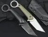 1Pcs M6686 Outdoor Fixed Blade Knife D2 Black/White Stone Wash Blade Full Tang G10 Handle Tactical Knives with Kydex