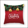 Taie d'oreiller Oreiller de Noël Er Joyeux Père Noël Elk Case Peau de pêche Canapé Taie d'oreiller Coussin Cadeau de Noël Décor À La Maison Livraison Directe Gar Dhy6E