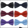 Bow Ties Ties Aessoriesclassic Kid Bowtie Boys Grils Baby Children Bow Tie Fashion 25 Solid Color Mint Red Black White Green Pets Dr Otatc