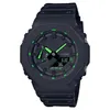 Montre à Quartz numérique de sport pour hommes, montre glacée, cadran LED assemblé détachable, heure mondiale, série chêne complète, 2100