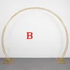 Decoração de festa brilhante arco de casamento dourado metal stand duplo-colar semi-circular de arco de balão de balão fundo fundo