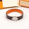 Charm Bangles Designer Fashion Leather Bracelet Magnetic Buckle Free Size Unisex Luxury Jewelry Woman Bracelets Man Bangle