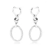 Orecchini a bottone in argento sterling 925 genuino con cuore annodato ciondola per le donne regalo per ragazze gioielli di moda Berloques Brincos