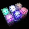 Andere feestelijke feestbenodigdheden Flash Led Light Ice Cubes Wateractivated Luminous Cube for Bar Club Drink Party Wine Wedding Decor DHAU7
