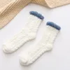 Mulheres meias de coral luxuoso inverno espessado chão em casa sono quente por atacado