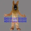 Brązowy owczarka niemiecka pies Mascot Costume Alsatian Wolfhound Wolomute Wolf Dog Hybrid Ceremonia Business Business ZX41