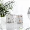 Velas Marble Scent Candle Gold Gold Padr￣o Cer￢mica INS aromaterapia Decora￧￣o de casa Decora￧￣o do dia dos namorados Drop Drop Delivery Garden Dhqzx