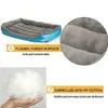 Letto per cani Tappetino per casa Caldo inverno Pet House Nido per cani Letto a strisce con cuccia per cani di taglia piccola e media Peluche Nido accogliente C1004292t