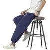 Men's Pants Arrival Japanese-style Men's Baggy Bloomers Cotton And Linen Harem Pant Men Solid Ankle Banded Trousers Male K2076