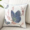 Taie d'oreiller papillon housse de coussin 45x45cm Floral Country Style coton broderie Suqare décoration de la maison pour salon 221109