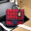 Borsa a tracolla di design con targhetta quadrata da donna di lusso Borsa a tracolla portatile in tweed matelasse trapuntato Borsa a tracolla portatile con patta classica Valigie alla moda Portamonete multi pochette