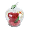 Fleurs décoratives conservées Rose artificielle immortelle dans un dôme de verre en forme de pomme anniversaire Saint Valentin cadeau d'anniversaire pour fille