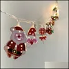 Juldekorationer Jul LED -ljus Str￤ng Cartoon Xmas Motiv 1 65M 10 LED/ 20 Utomhusdekoration Drop Delivery Home Garden Fe Dhevr